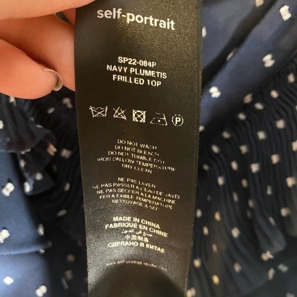 SELF-PORTRAIT Plumetis Frill Top - Picture 8 of 9